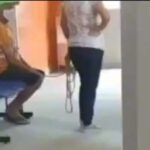 Vídeo: Homem é levado amarrado pela esposa para tomar a vacina