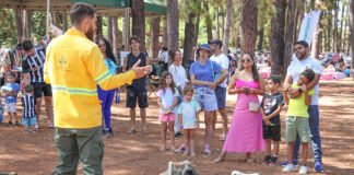 Brigadistas do Jardim Botânico de Brasília promovem ação de conscientização de combate às queimadas
