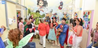 Heróis da Alegria fazem a festa para crianças em hospital de Santa Maria