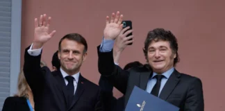 Macron diz a Milei que França rejeitarpa acordo UE-Mercosul