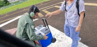 Aeronave do Detran-DF faz o transporte do 21º coração para transplante
