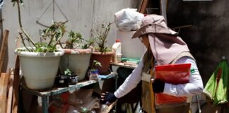 Agentes de Vigilância Ambiental visitam residências no Sol Nascente para o combate à dengue