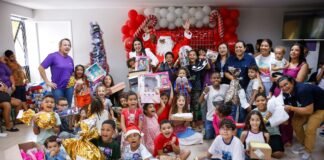 Tarde natalina na Casa da Mulher Brasileira tem distribuição de alimentos e brinquedos