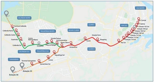 Metrô-DF terá nova estação, com financiamento de R$ 400 mi do BNDES