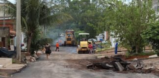 GDF atua na recuperação de via danificada pelas chuvas na Quadra 108 do Pôr do Sol