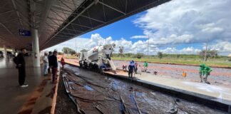 Estação da Asa Sul tem obras para novo pavimento de concreto
