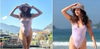 Claudia Ohana posa em cenário paradisíaco no Rio de Janeiro