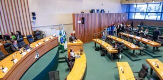 Distritais fazem desagravo à senadora Leila Barros, impedida de falar em inauguração