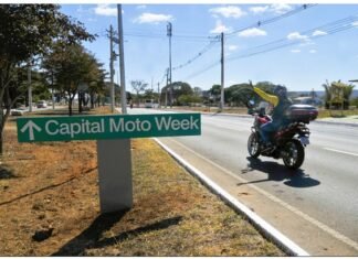 Capital Moto Week 2025: GDF instala placas de sinalização nas vias de acesso ao festival, na Granja do Torto