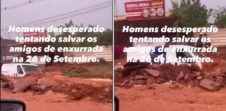 Viraliza vídeo de amigos salvando um do outro na enxurrada
