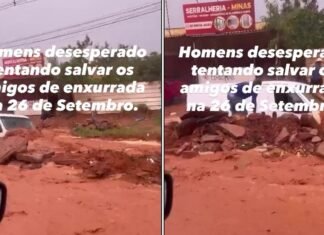 Viraliza vídeo de amigos salvando um do outro na enxurrada