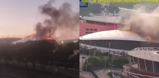 Vídeo: Incêndio atinge Velódromo do Parque Olímpico na Barra da Tijuca