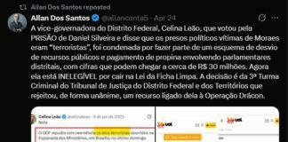 Allan dos Santos repercute decisão da Drácon e questina alinhamento de Celina à Direita