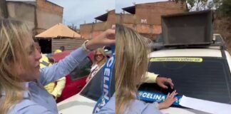 Campanha antecipada? Celina Leão adesiva carro em evento oficial do GDF