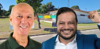 Rogério Ulysses e Arruda se reúnem com amigos em Sobradinho para assistir ao jogo do Brasil