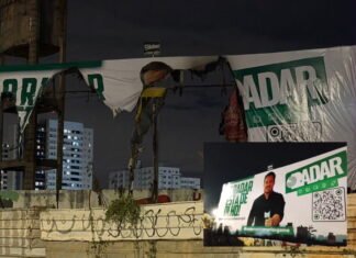 Mais um crime de motivação política no DF: vândalos fazem incêndio criminoso em outdoor do Projeto Radar no Gama