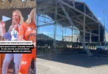 Estrutura gigantesca em evento de Celina na Santa Maria chama atenção e pode ser investigada pelo MPE