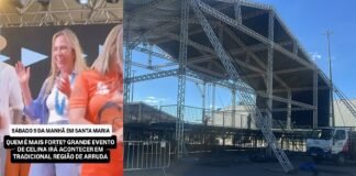 Estrutura gigantesca em evento de Celina na Santa Maria chama atenção e pode ser investigada pelo MPE