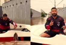 Já viu o vídeo do Professor Wesley pescando em rua alagada no Gama?