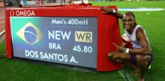 Alison dos Santos bate recorde mundial nos 400 metros com barreiras
