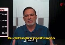 Candidato ao Senado, Marley Mendonça pede pacificação do país em debate no G1